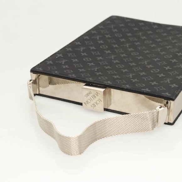 LOUIS VUITTON Monogram Satin Ange GM Hand Bag Black M92100 LV Auth 124640 - Picture 7 of 16